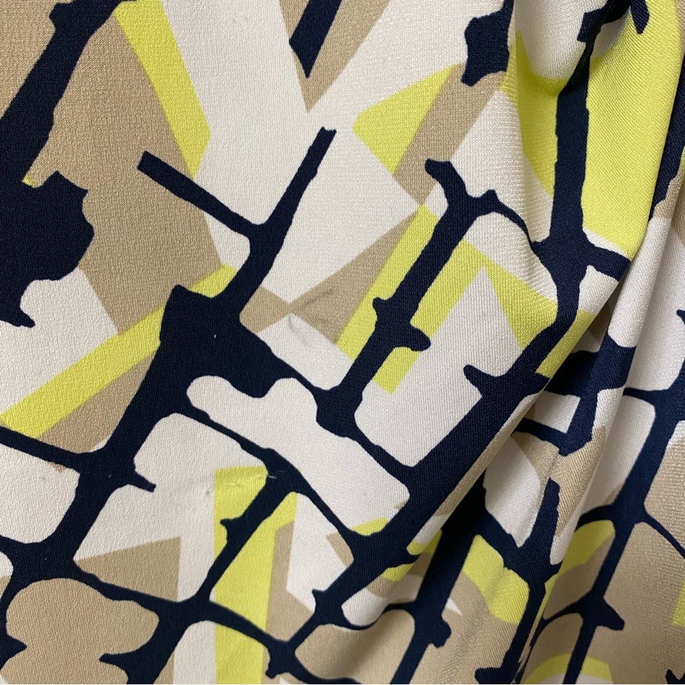 Alfani abstract wearable art funky Print blouse ruched blouse top stretch size L - Picture 13 of 13